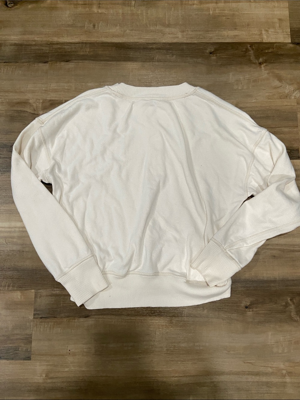 aerie Cream Button-Front Henley Sweatshirt - Picture 5 of 7